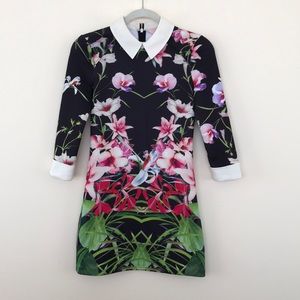Ted Baker London Peter Pan floral dress size 0